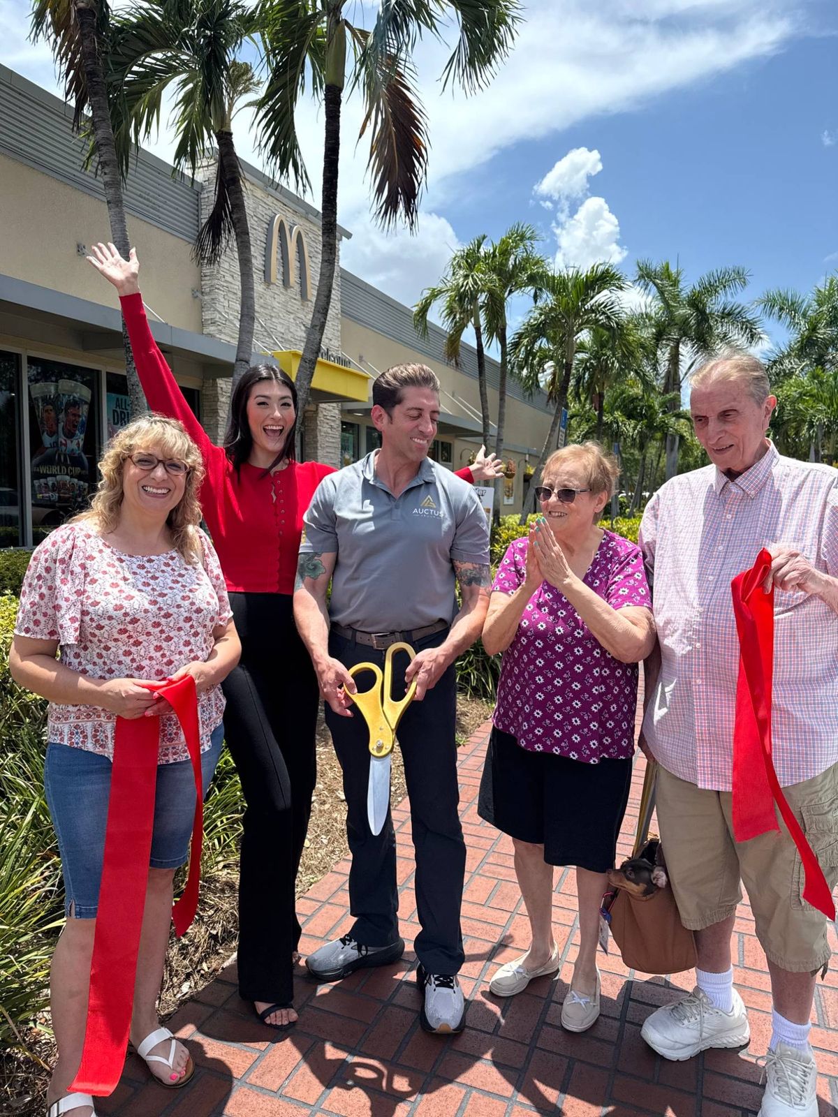 Grand opening celebration with guests at an Auctus Group restaurant